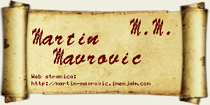 Martin Mavrović vizit kartica
